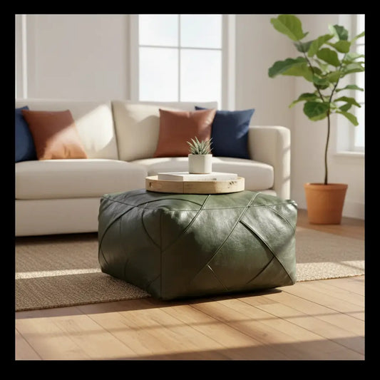 How to Style Your Moroccan Zellige Mosaic Ottoman in Your Living Room