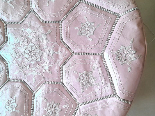 Moroccan Embroidery on Leather - Moroccan Ottomans